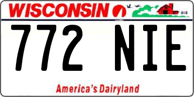 WI license plate 772NIE