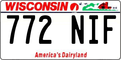 WI license plate 772NIF