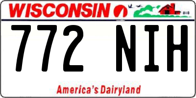 WI license plate 772NIH