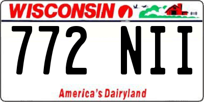 WI license plate 772NII