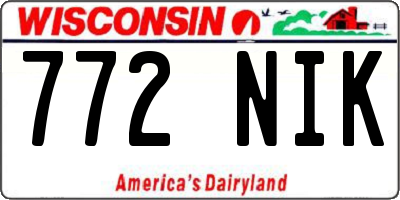 WI license plate 772NIK