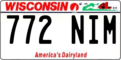 WI license plate 772NIM