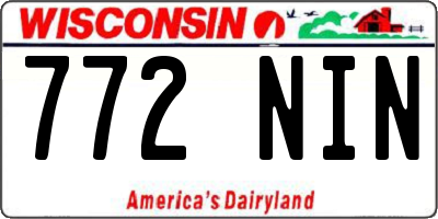 WI license plate 772NIN