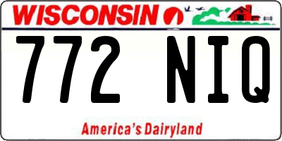 WI license plate 772NIQ