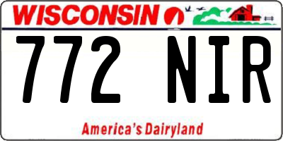 WI license plate 772NIR