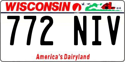 WI license plate 772NIV