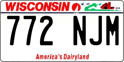 WI license plate 772NJM