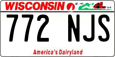WI license plate 772NJS