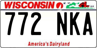 WI license plate 772NKA