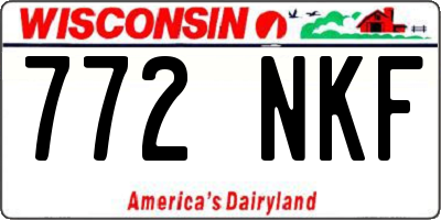 WI license plate 772NKF