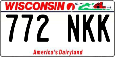 WI license plate 772NKK
