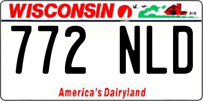 WI license plate 772NLD