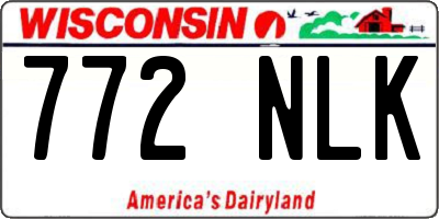 WI license plate 772NLK