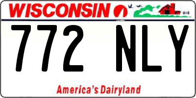 WI license plate 772NLY