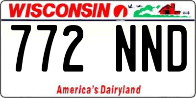 WI license plate 772NND