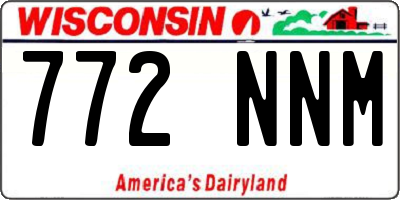 WI license plate 772NNM