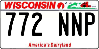 WI license plate 772NNP