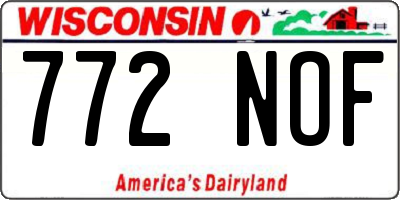 WI license plate 772NOF