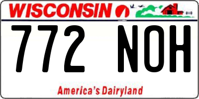 WI license plate 772NOH