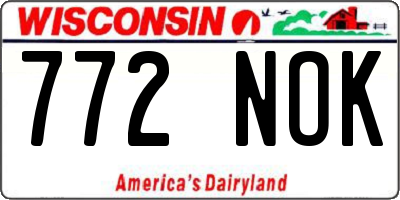 WI license plate 772NOK