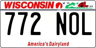 WI license plate 772NOL