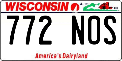 WI license plate 772NOS
