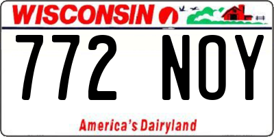 WI license plate 772NOY
