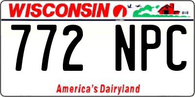 WI license plate 772NPC