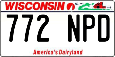 WI license plate 772NPD