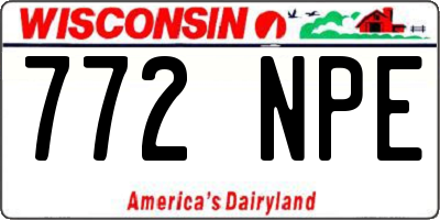 WI license plate 772NPE