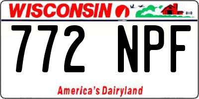 WI license plate 772NPF