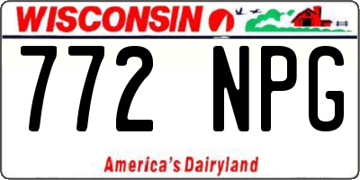 WI license plate 772NPG