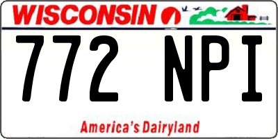 WI license plate 772NPI