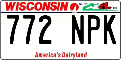 WI license plate 772NPK