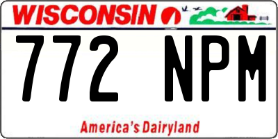 WI license plate 772NPM