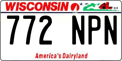 WI license plate 772NPN