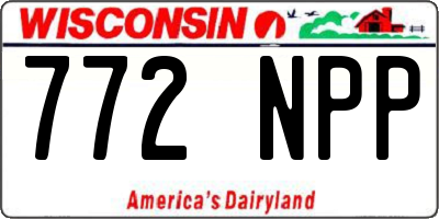 WI license plate 772NPP