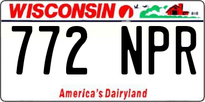 WI license plate 772NPR
