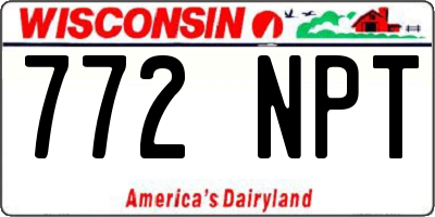 WI license plate 772NPT
