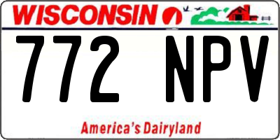WI license plate 772NPV