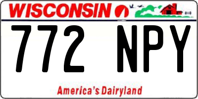 WI license plate 772NPY