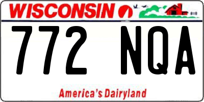 WI license plate 772NQA