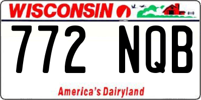 WI license plate 772NQB