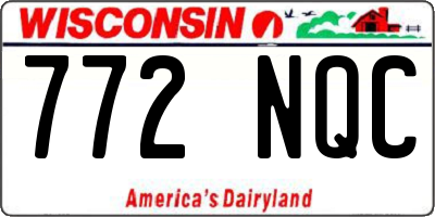 WI license plate 772NQC