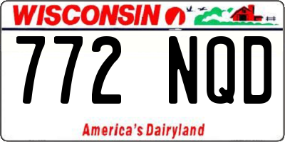 WI license plate 772NQD
