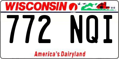 WI license plate 772NQI