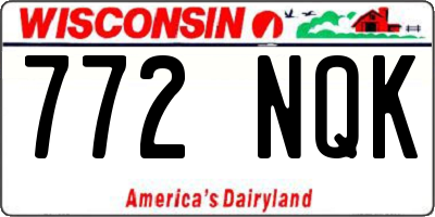 WI license plate 772NQK