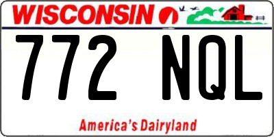 WI license plate 772NQL