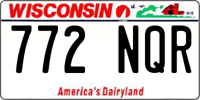 WI license plate 772NQR