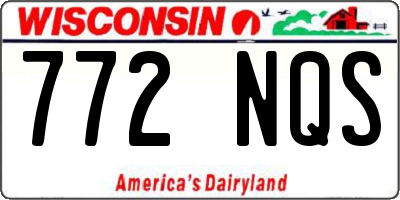 WI license plate 772NQS